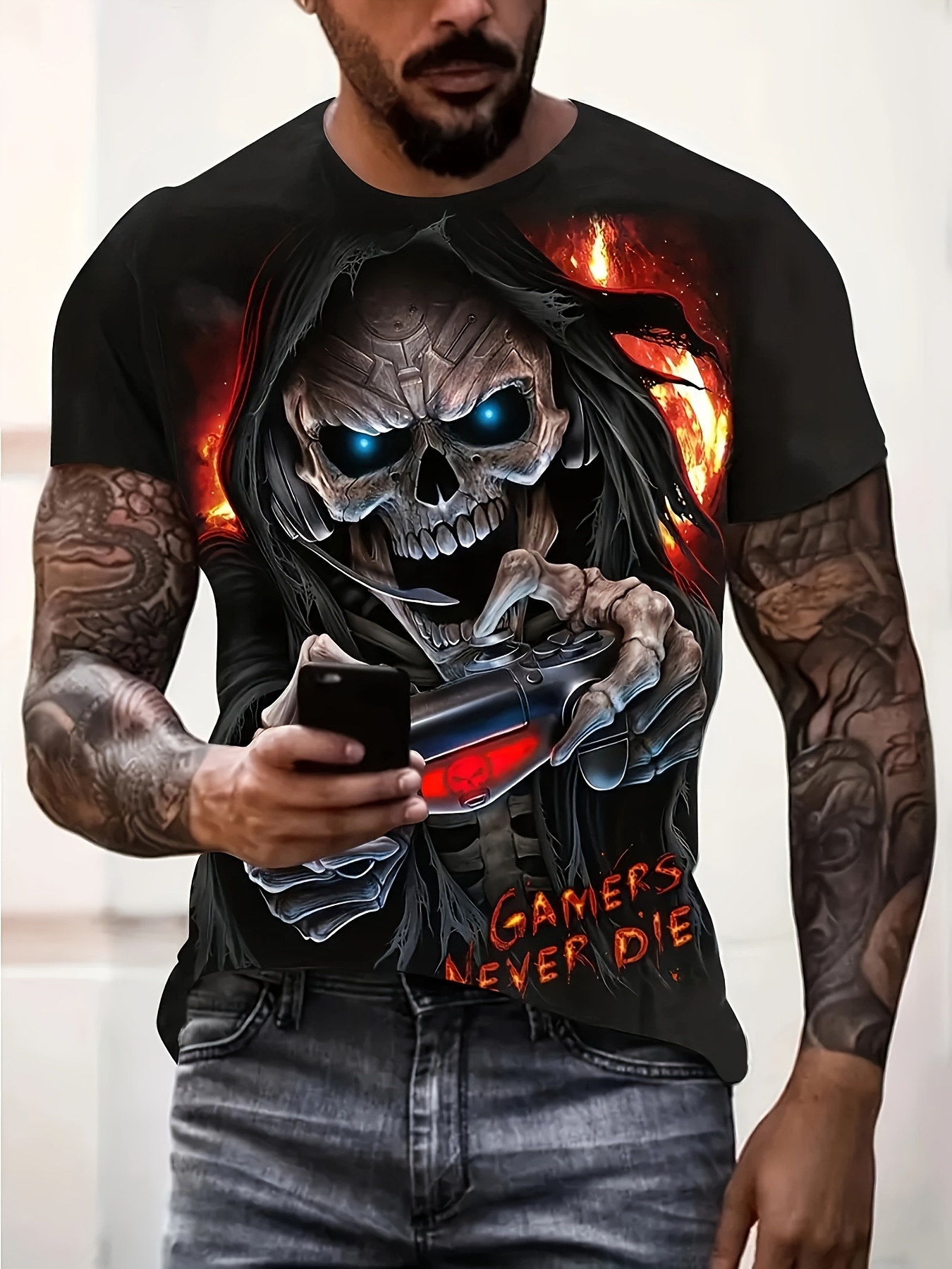 camiseta hombre estampado 3d diseño jugadores Temu Guatemala