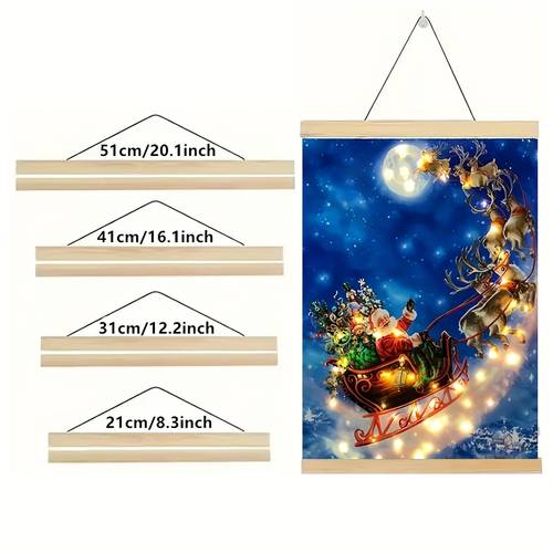 2d flat 2d flat wooden solid wood hanging scroll 1pc wall hanging poster solid wood hanging rod frame wooden frame for shop and other wall decoration multiple sizes are
