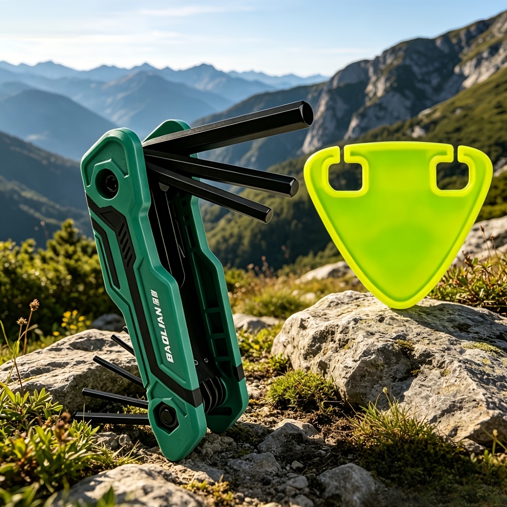 TEMU Folding Hex Key Wrench, Metric/imperial Hexagon Star Hex Key, Hex Screwdriver, Hex Wrench For Home Improvement And Auto Repair, Bicycle Repair