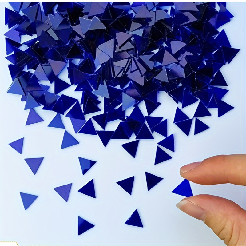 Image of 100pcs Diy Triangle Glass Sheets - Mosaic Tiles For Diy Crafts, Compatible With Tables, Candle Holders & - Sheets Suitable For Handmade Decorations, Glass Pieces