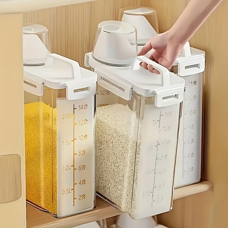 Image of 6pcs Set [2.5l/73.93oz] Food Storage Containers, Clear Food Grade Pp Material - Reusable For Kitchen Cereal, Rice, Flour, Etc. Food Organization Storage Containers