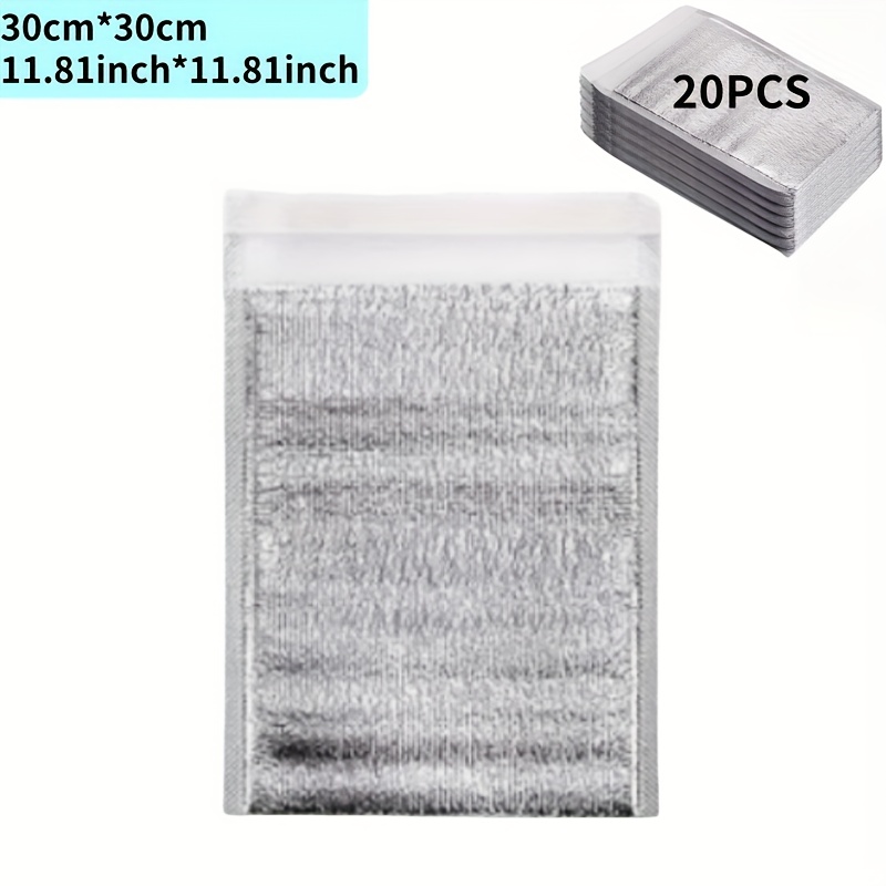 TEMU 20pcs Reusable Insulated Delivery Bags (3 Sizes) - Keeps Food Hot Or Cold | Aluminum Metal Thermal Bag, Lunch Boxes And Commercial Food With
