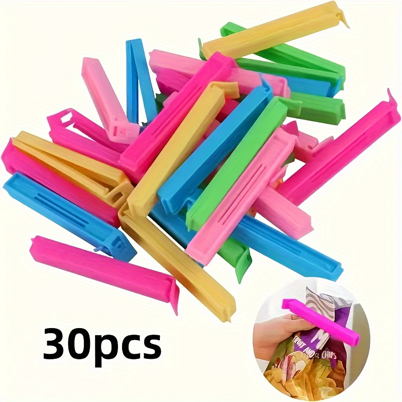 Random Multi-piece (10/20/30pcs) Reusable Plastic Food Bag Clips - Moisture And Dust Proof Kitchen Storage Additions For Freshness