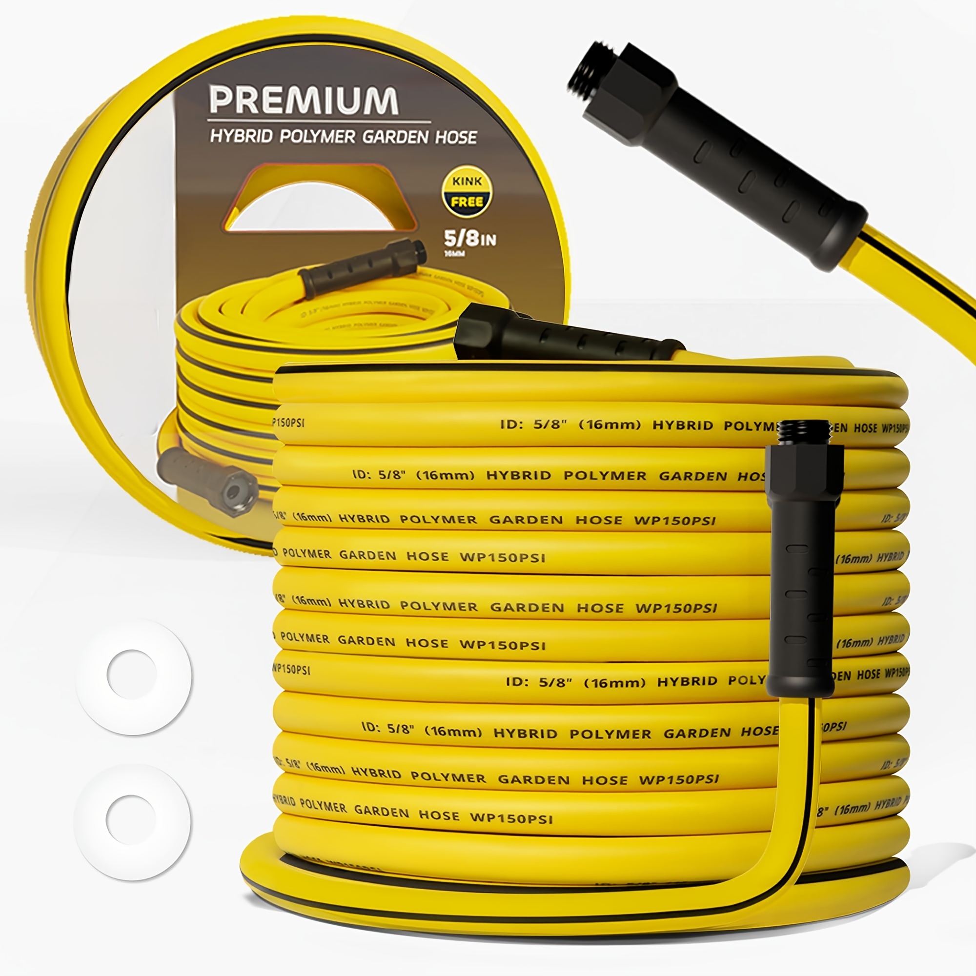 

100ft Heavy-duty Flexible Garden Hose - Lightweight, Non-expandable, Leak-proof With Solid Swivel Fittings For Outdoor Watering & Lawn Care