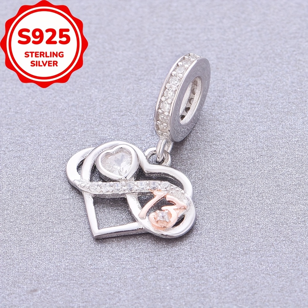 925 Sterling Silver Heart-Shaped Infinite Loop Pendant, Gift for Her