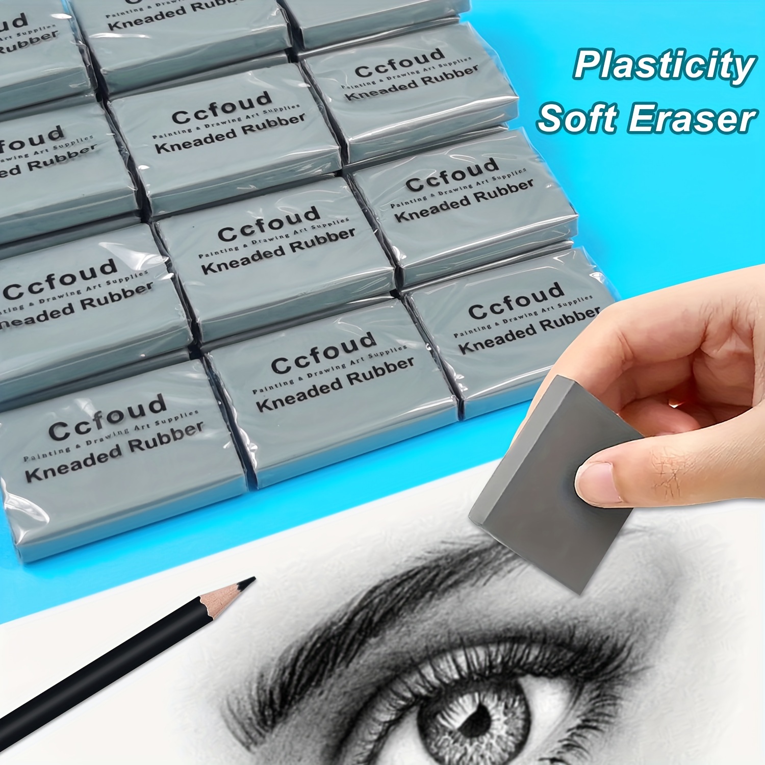 

3/6pcs, Gray, Kneaded Erasers For Artists, Gum Eraser, Art Eraser, Kneadable Erasers, Moldable Eraser, Art Erasers For Drawing, Artist Eraser, Drawing Erasers, Art Gum Eraser