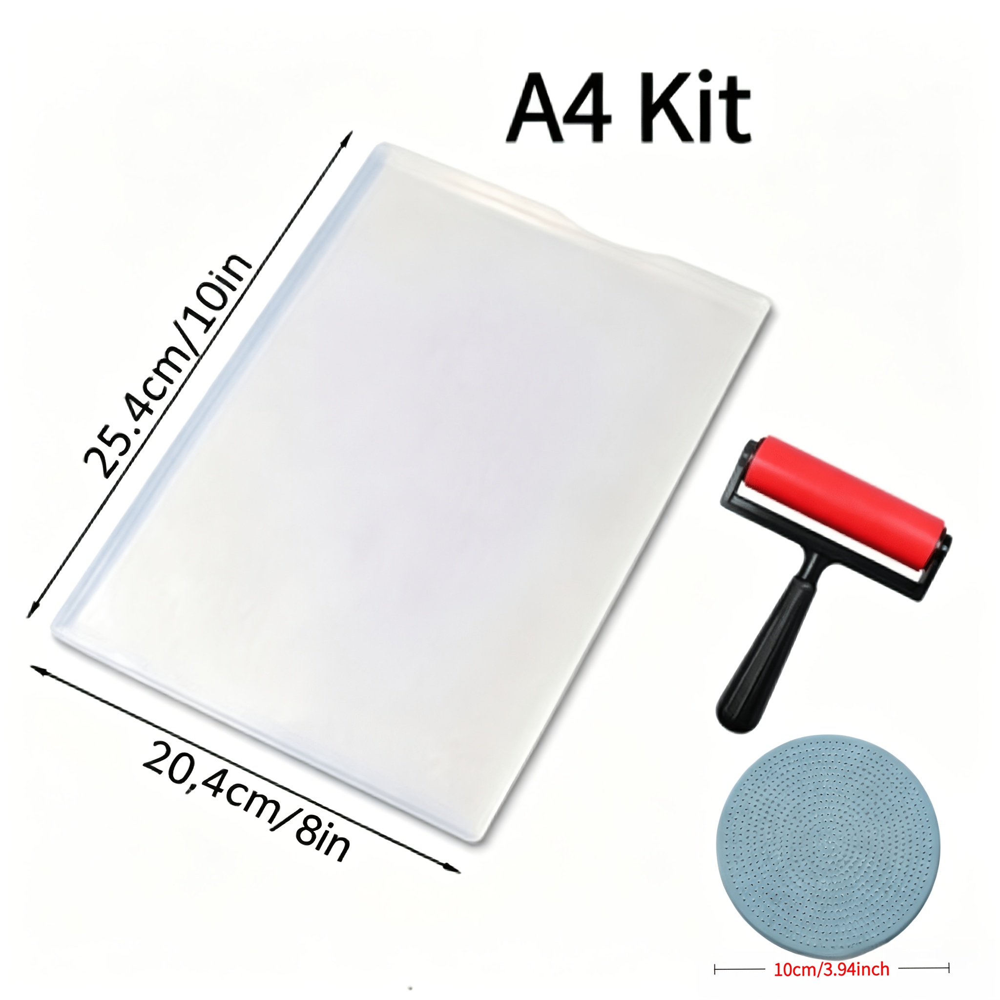 TEMU Silicone Rubber Plates And Plastic Press Plates, Rollers, Reusable, Suitable For Professional Artistic Creation, Manual Printing, Furniture