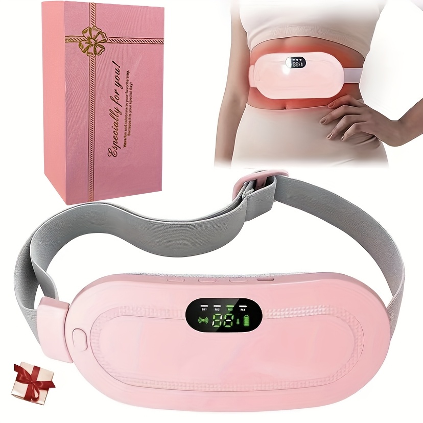a portable and compact heating and vibration massage belt   rechargeable featuring a wireless design with three temperature settings and four massage   ideal for warming the waist and stomach perfect as a gift for girls 4