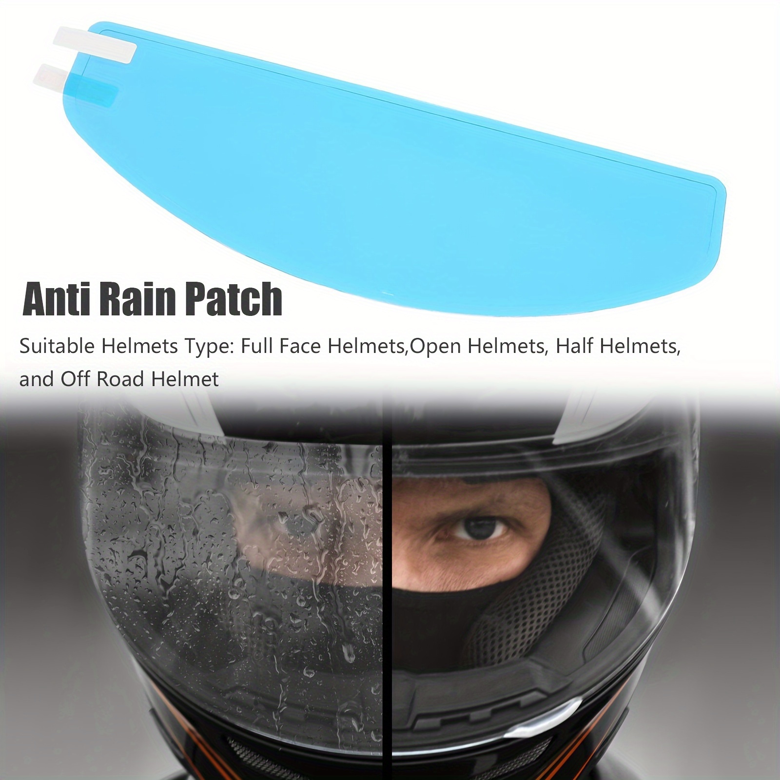 

1set Of Helmet Rain-proof Film, Electric Motorcycle Helmet, Universal Rain-proof And Anti-fog Film, Lens Sticker, Cycling Cap Film, Waterproof