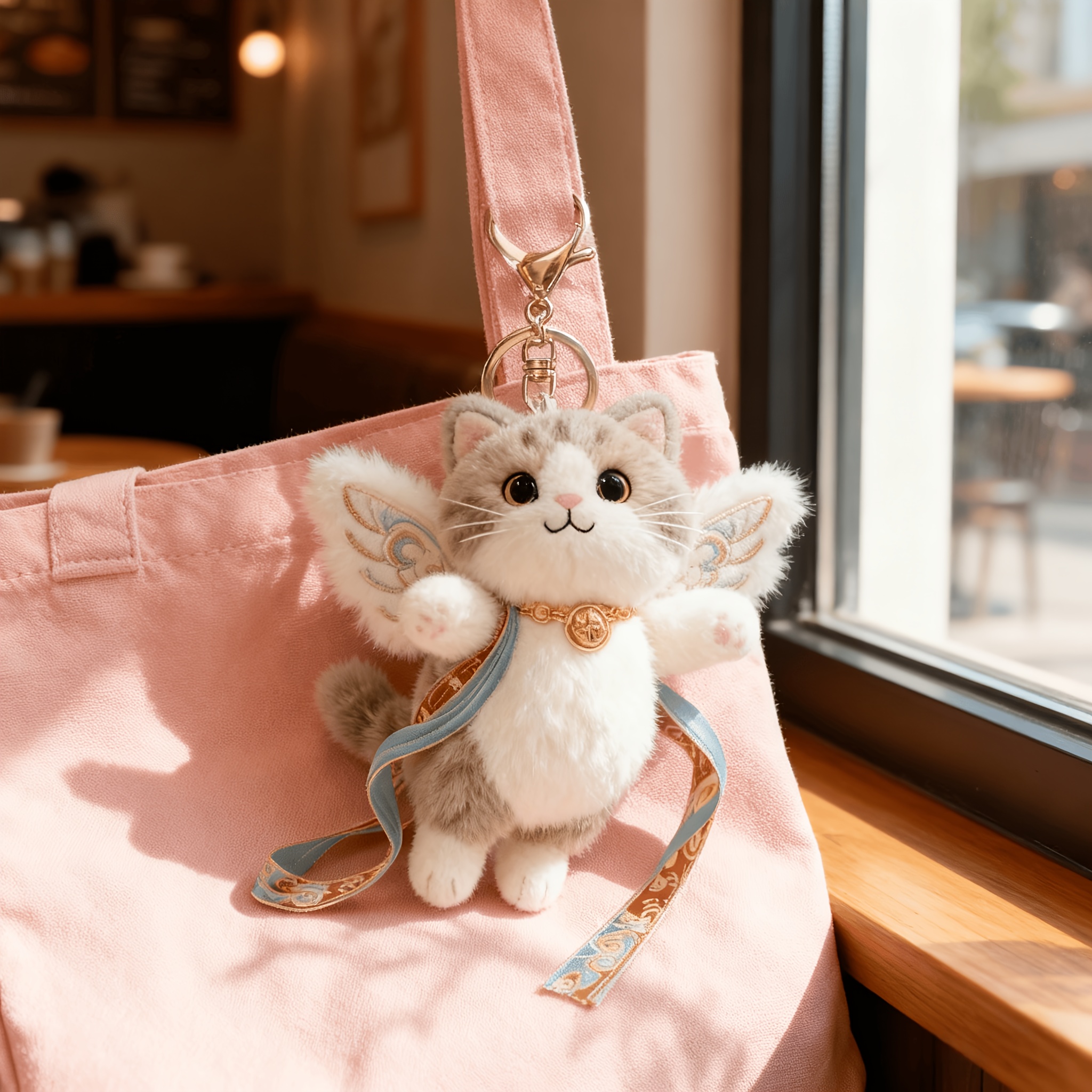 TEMU Flying Kawaii Plush Keychain With Nine-colored Deer Charm - Anime Style Floating Bag Accessory, Closure For Backpacks, Purses & Anime - Cute Plush Animal Character For Good Luck & Style