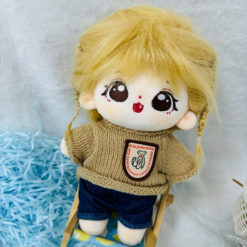 Conjunto De Ropa Para Muñeca De Peluche De 20 Cm – Vestido, Sombrero Y Bolso, Accesorio Desmontable Para Fotografía Y Decoración