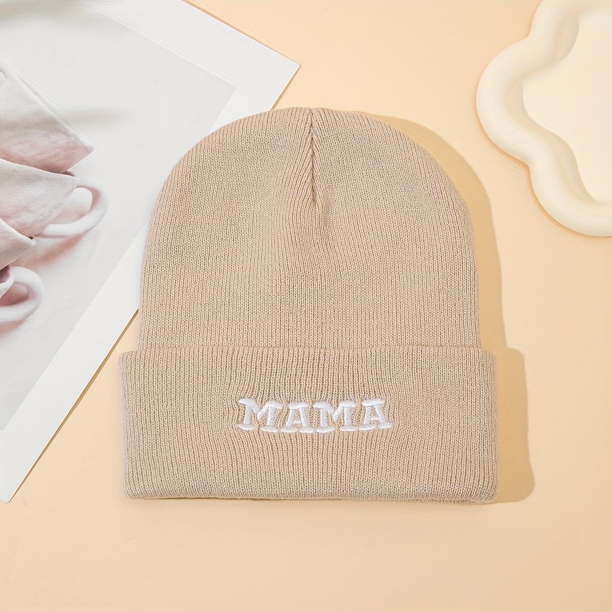 1pc/2pcs/3pcs Set Papa + Mama Hat For Autumn And Winter