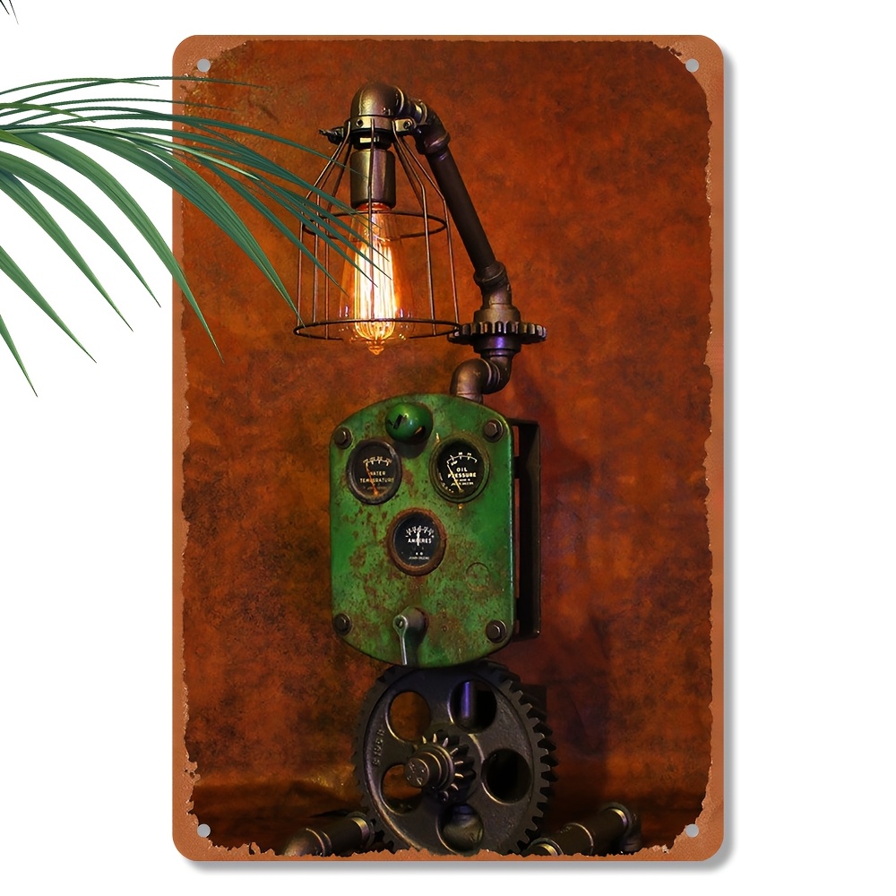 

Vintage Steampunk Farm Lamp - 8x12" Wrought Iron , Decor, Ideal Gift For Holidays, 11-jd-2, Sold