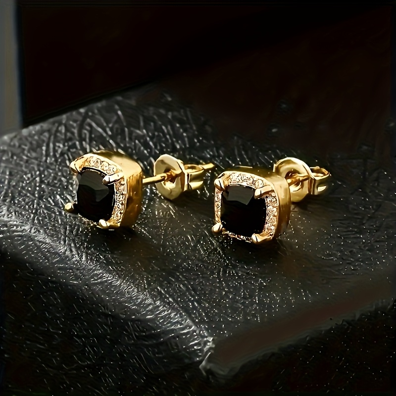 Luxurious Women's Stud Earrings with Synthetic Zirconia