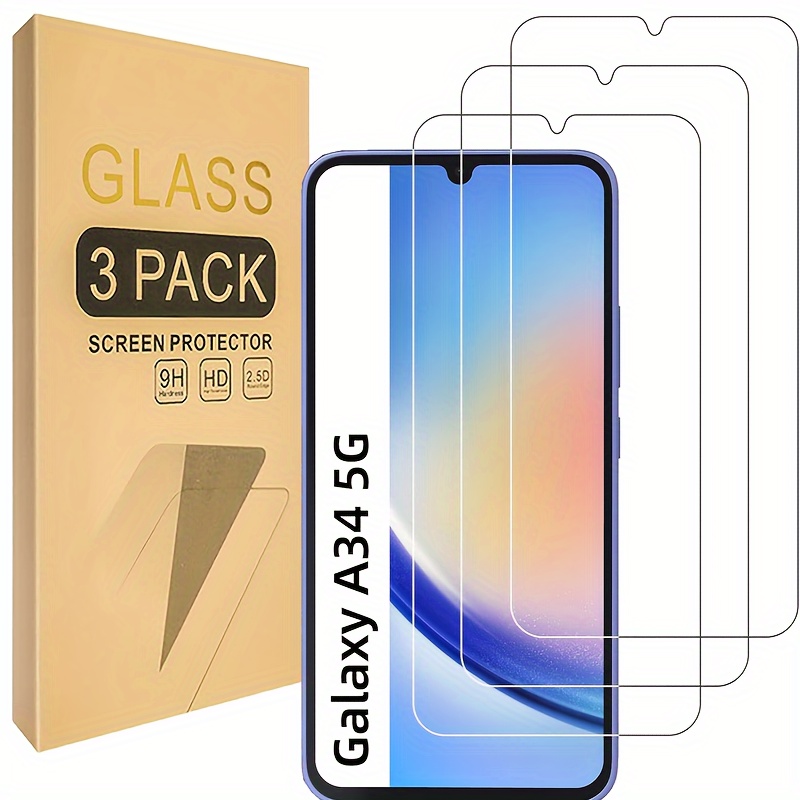 

Ultra-clear Tempered Glass Screen Protector 3-piece For Samsung Galaxy A34 5g - Scratch-free, 9h Hardness, Hd Display