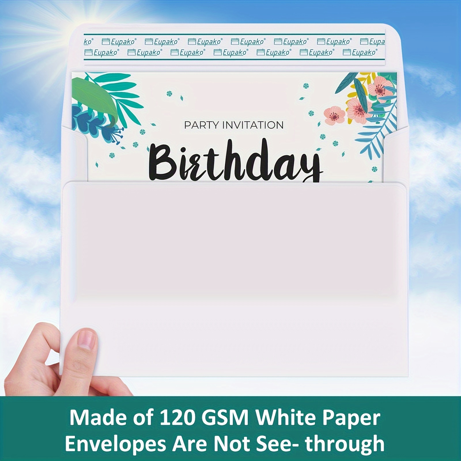 

50pcs, White-blank-cards-and-envelopes-4.125x5.5/5x7in-heavyweight-folded-cardstock-and-a2/a7-envelopes-self-seal For Greeting Cards, Invitations, Wedding, Baby Shower, Birthday