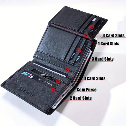 item picture mens wallet genuine leather wallets for men purse vintage vertical business short credit card holder mens rfid wallet
