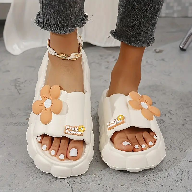 womens summer sunflower decor sandals lightweight comfortable indoor outdoor slippers with eva thick sole non slip breathable and versatile design for daily wear gifts and vacation use footwear floral sandals evasole Product details 6