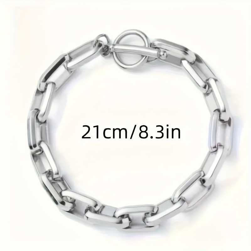 TEMU 1pc Men Women Cuban Bracelet Thick Chain Hip-hop Fashion Hand Decoration Fashion Jewelry