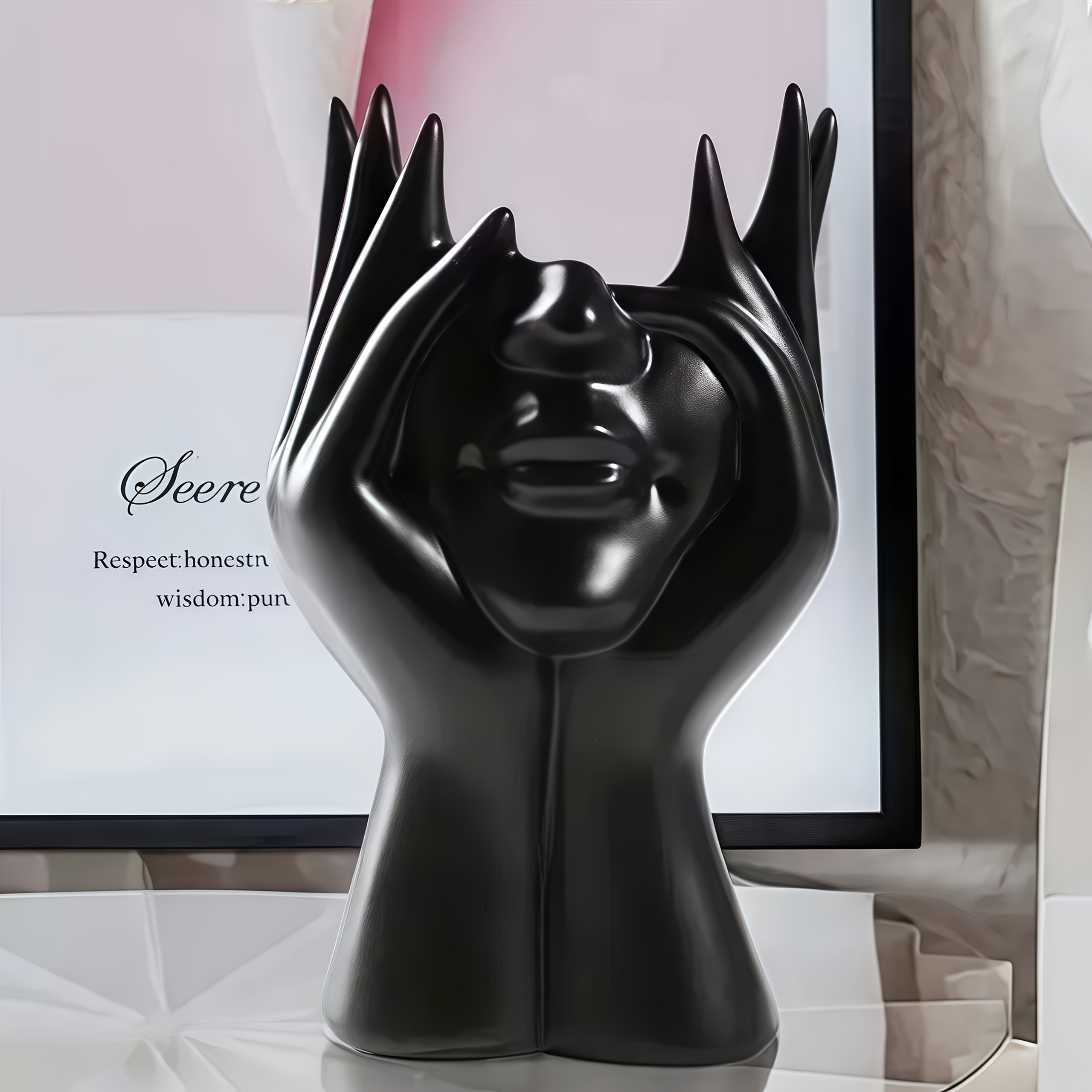 TEMU Multipurpose Art Shape Makeup Brush Storage Box, Elegant Pen Holder Decorative Cup Storage Box/portable Desktop Organizer, For Storing Makeup