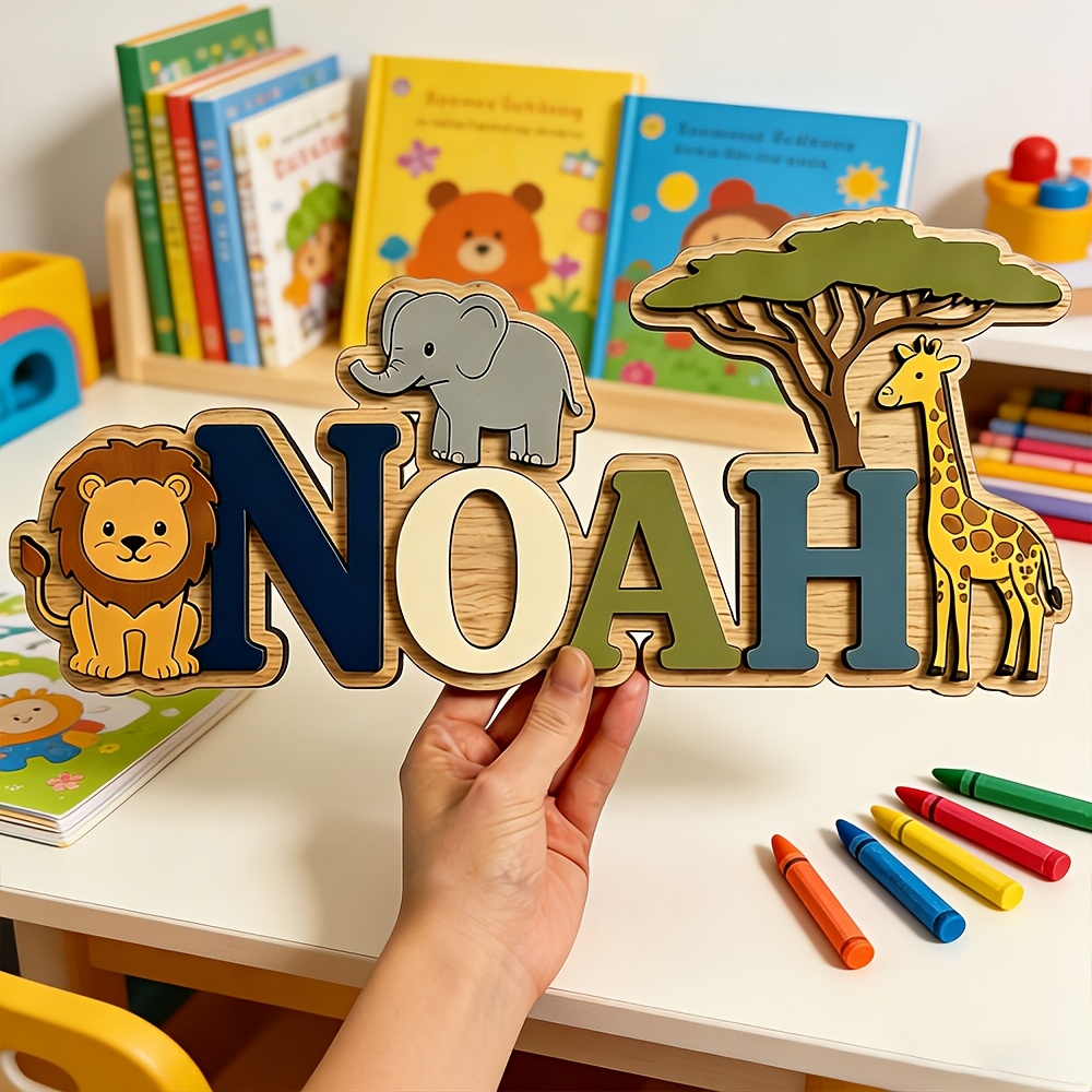 Custom Noah's Ark Jungle Themed Wooden Wall Decor