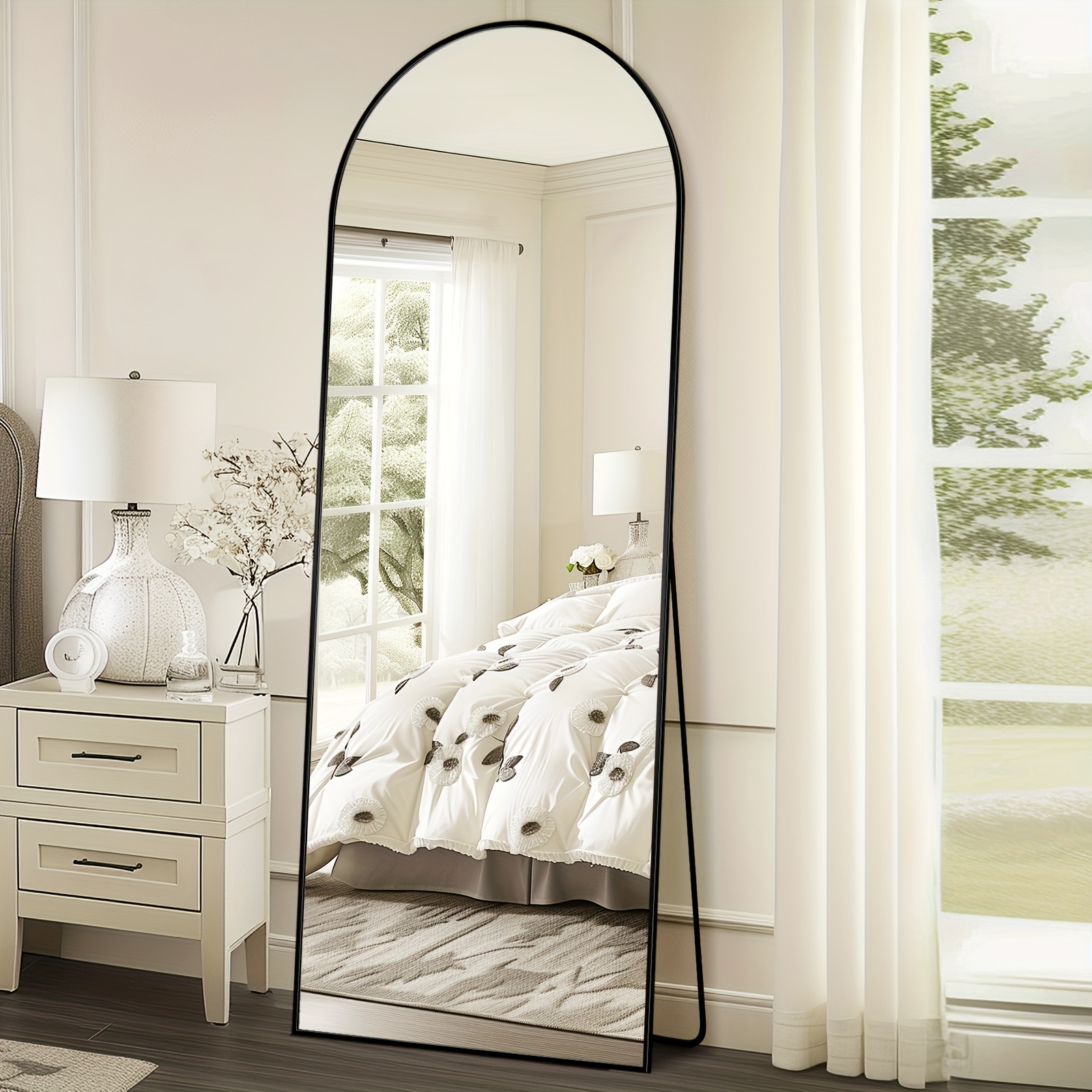 Full Length Mirror Arched Floor Mirror Freestanding, 58×19 In Floor Standing Mirror Full Body Mirror With Stand For Bedroom, Hanging Mounted Mirror For Living Room Cloakroom 22 Full Length Mirror, Arched Floor Mirror Freestanding, 58×19 In Floor Standing Mirror Full Body Mirror With Stand For Bedroom, Hanging Mounted Mirror For Living Room Cloakroom