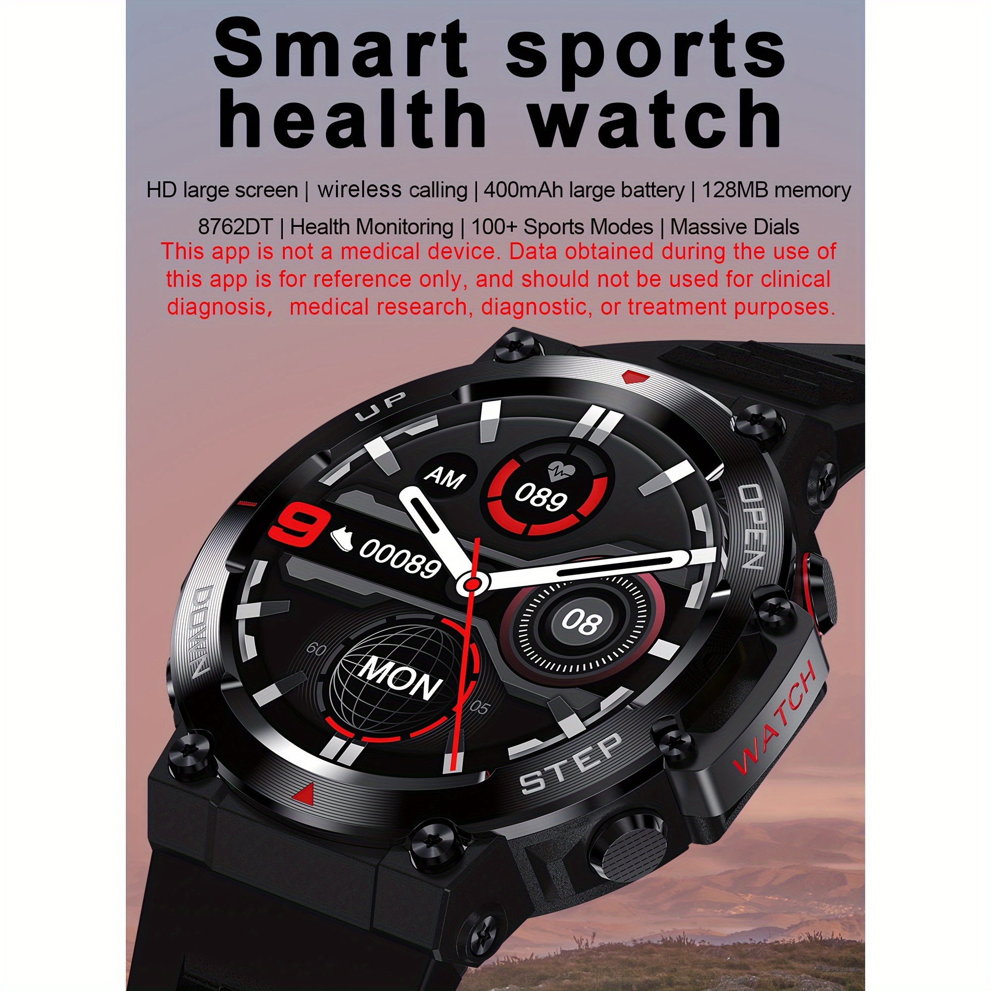 2024 reloj inteligente para hombres con pantalla táctil completa HD de 1.39'', cuerpo de aleación , batería de 400 mAh con resistencia ultralarga, 