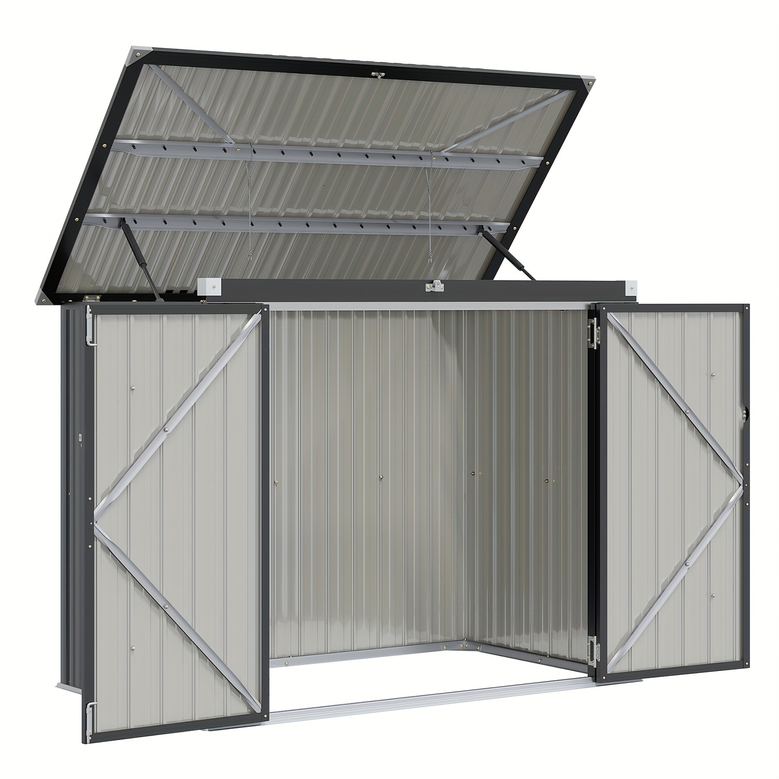 Waterproof Metal Storage Shed 3.3x5.6FT - Ideal for Garden, Backyard, Patio | Durable Outside Storage for Trash Cans, Toys, Weeding Tools