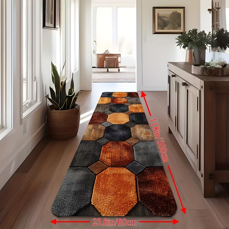 TEMU Long Runner Rug, Home Kitchen Mat, Home Decor, Rectangular Runner Rug, Washable Machine-friendly Hallway Mat, Lightweight Mat, Perfect For ,