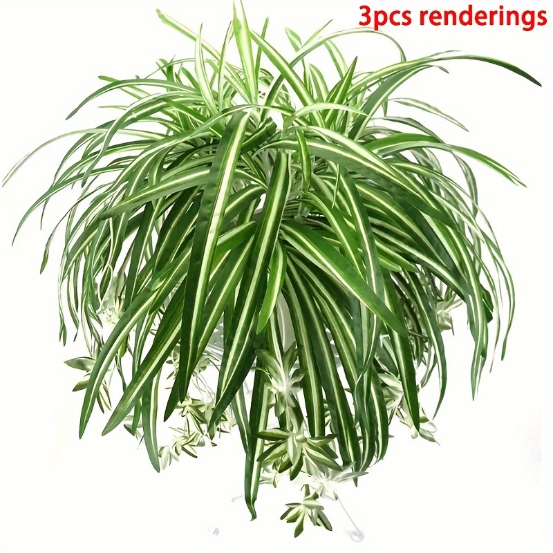 

1pc, 5forks 24in Artificial Chlorophytum Leaf Wall Hanging Greenery Lifelike Flower Simulation Plants Bracketplant Home Decor Gift