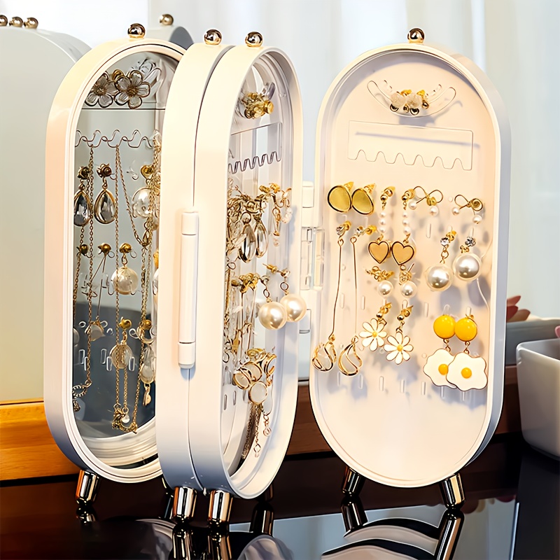 1pc jewelry box with 8 27 tall clear viewing panel design for space saving storage durable plastic material ideal for dressing table earrings necklaces more adds charm Product details 0