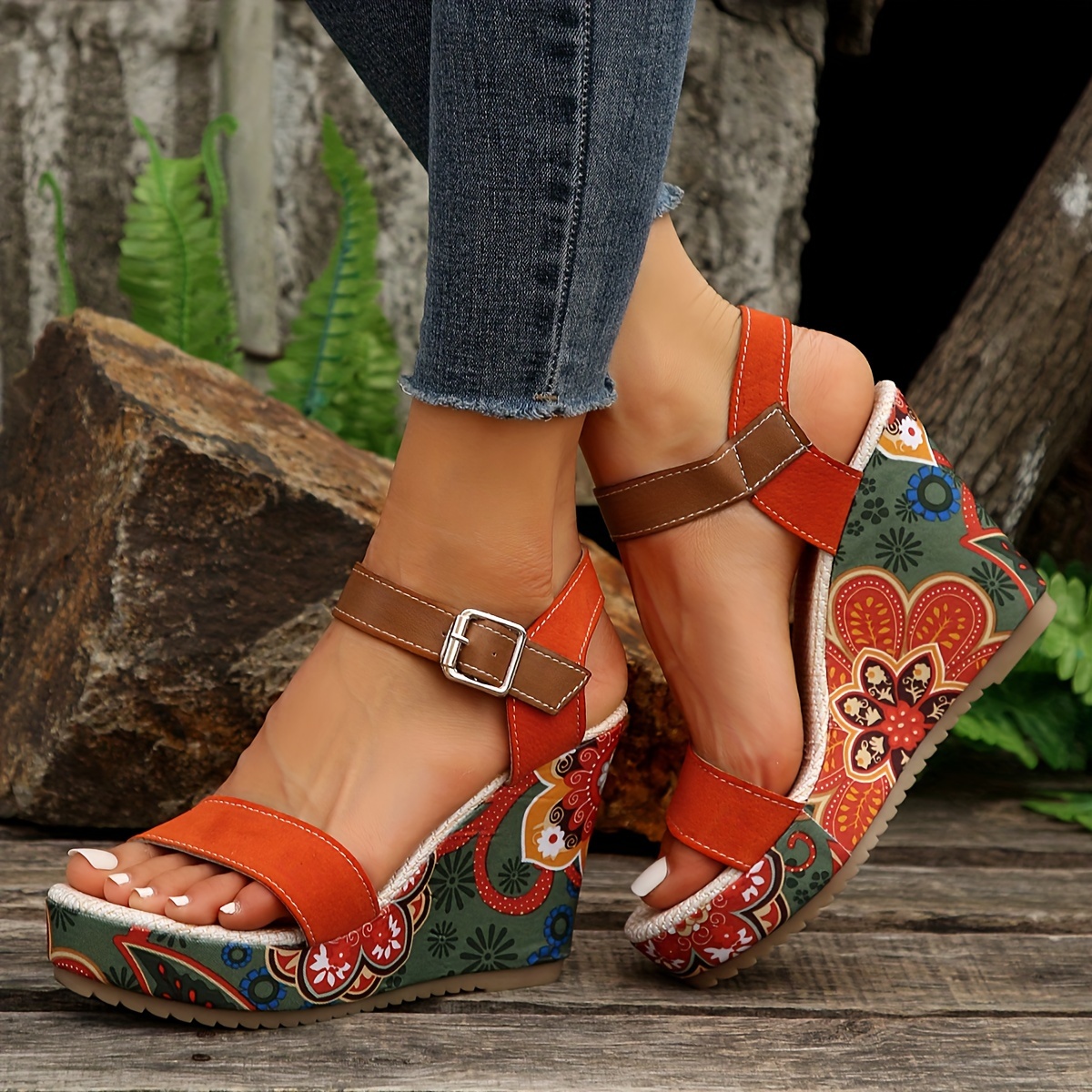 FLORAL PRINTED WEDGES HEELS SANDALS PRETTIEST DESIGNS FOR GIRLS AND WOME