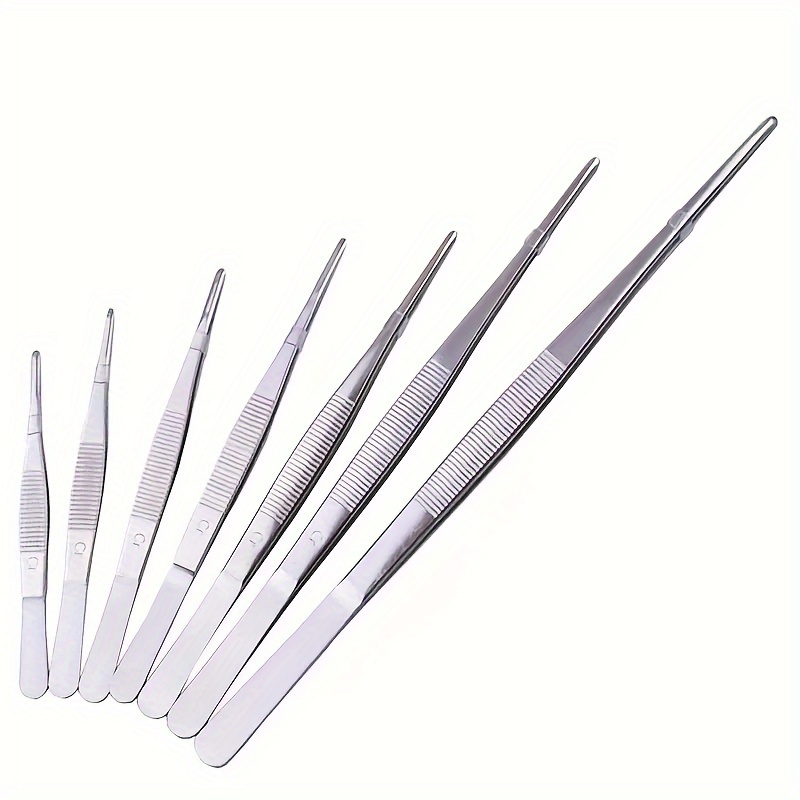 

Stainless Steel Tweezers With Teeth, Non-slip Straight Head Clip For Picking Up Objects, Catching , Fish Feeding Tools, Tweezers, Turtle Food, Aquatic Plants,