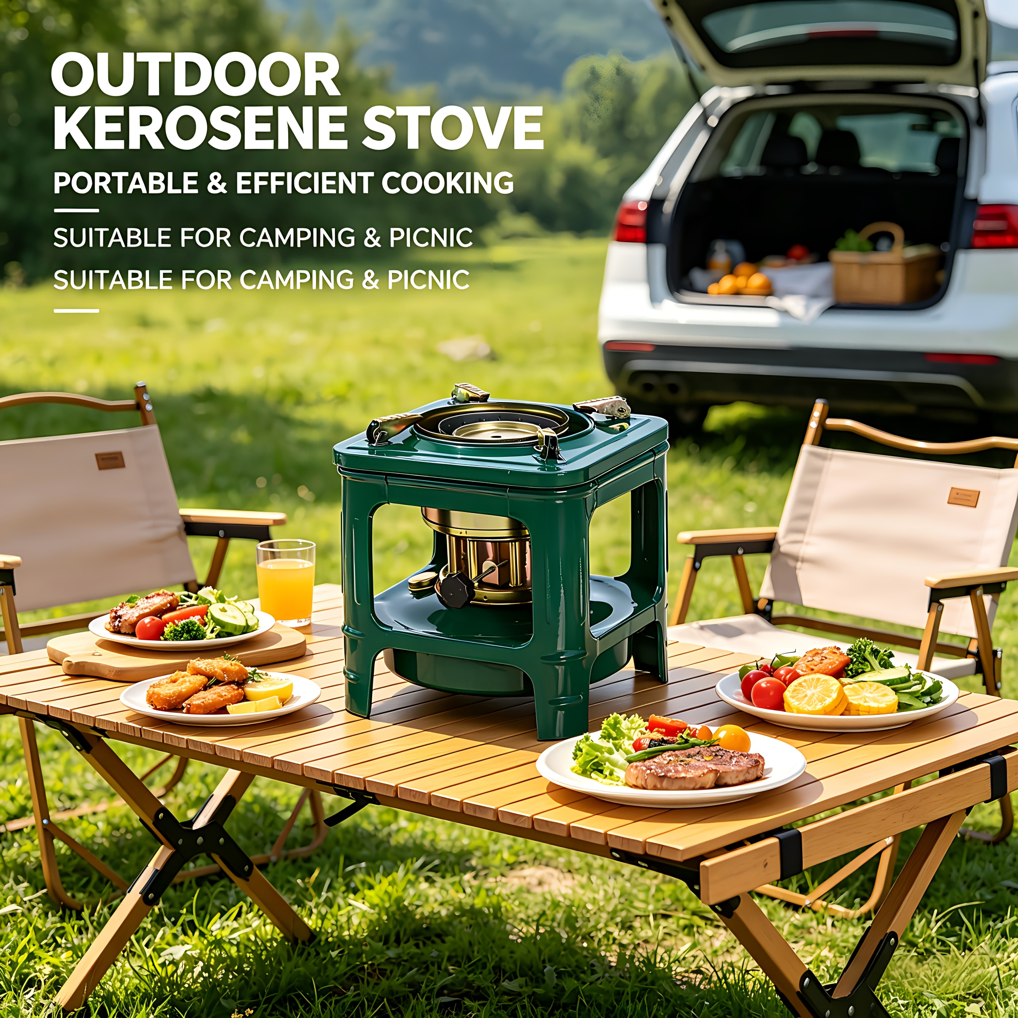 TEMU 1 Portable Camping Stove - Compact Outdoor Cooking Stove With Sturdy Tripod And Windproof Design. Suitable For Backpacking, Hiking, Emergency Survival, Boiling Water And Cooking Food - High