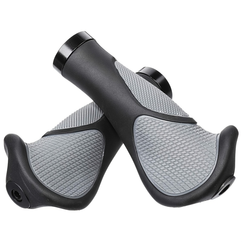 Set Of 2 Ergonomic Grips For Bicycle Handlebars, Designed For Mountain Bikes With Wings And A Non-slip Feature, Made From Materials