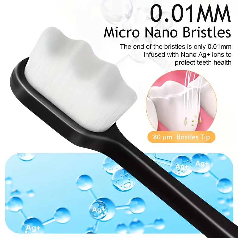 2 Ultra-fine Soft-bristled Manual Toothbrushes, Random Colour