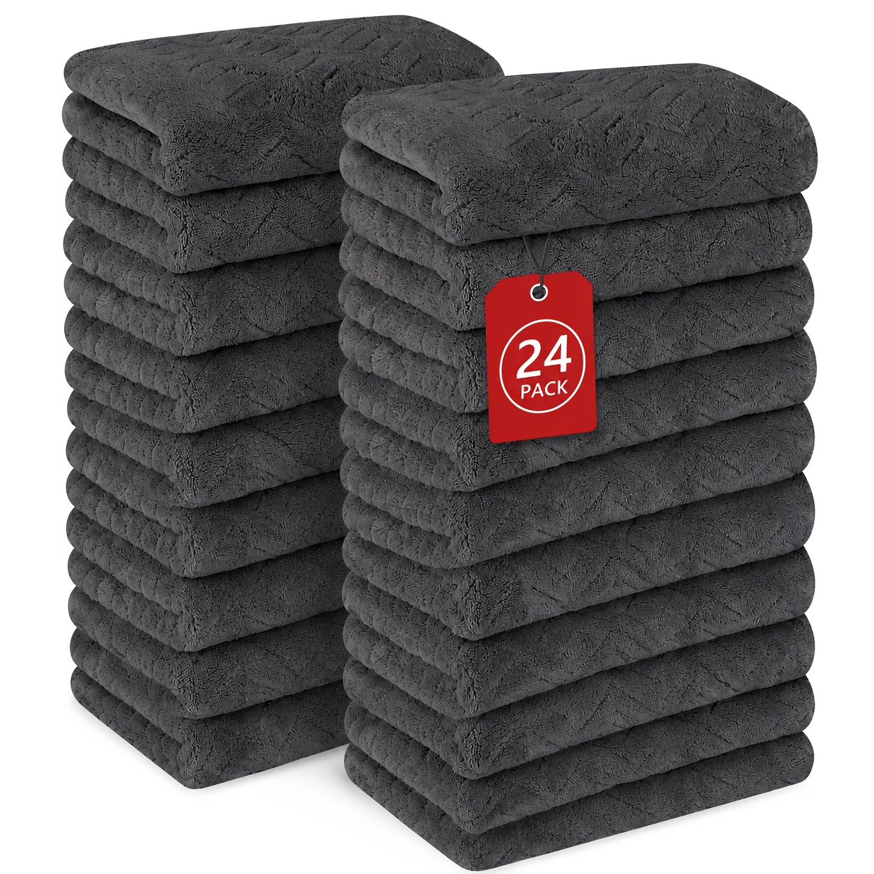 TEMU [hair Salon Towels] 24-pack -dry Towels, Lightweight Absorbent Hand Towels For Bathroom, Home, Hotel, Spa, Salon, , And Hair Care