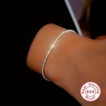 925 Sterling Silver Shiny Bracelet, Luxury Chain Thin Bracelet, Female Niche Valentine's Day Gift For Girlfriend Jewelry Gift