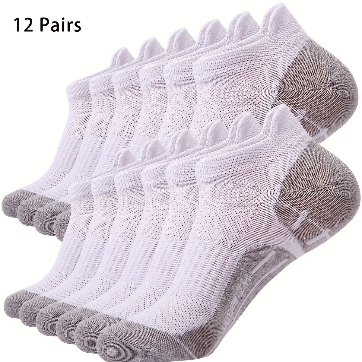 TEMU 6/12prs Mesh Breathable Net Casual Sports Short Socks Thin Low Socks Running Socks Suitable For Daily Sports