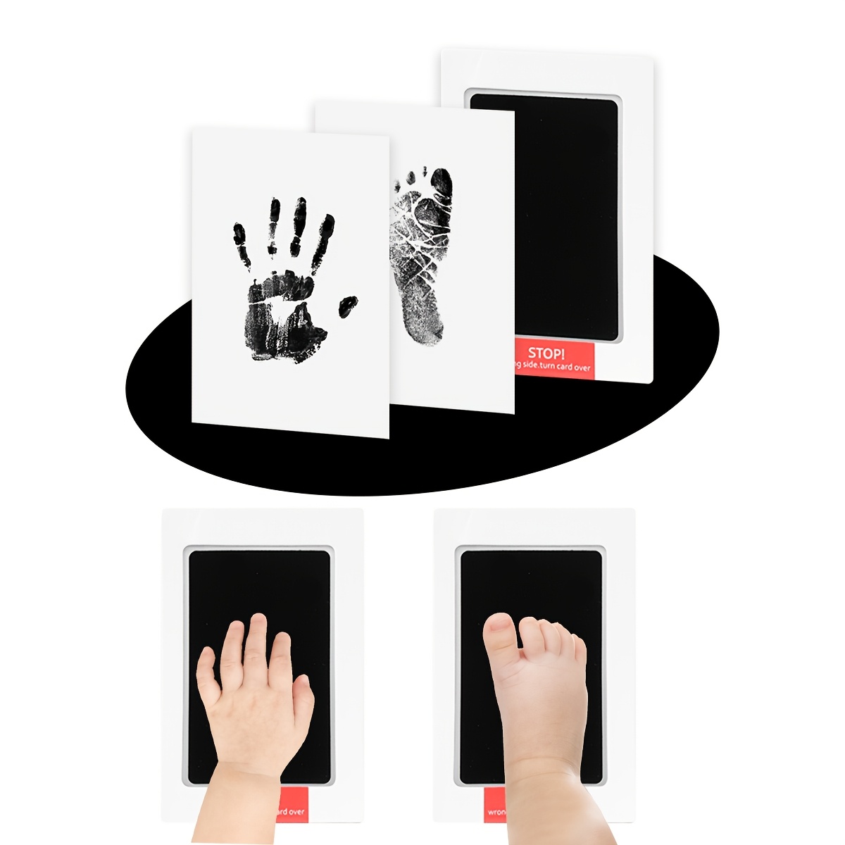 Image of 1pc Clean-touch Ink Pad Kit, Mess-free Inkless Handprint And Footprint Pad With 2 Impression Cards, Holiday Gift For Shower And Small Animals, Print Kit, Dog Nose Print Kit, Cat Footprint Keepsake
