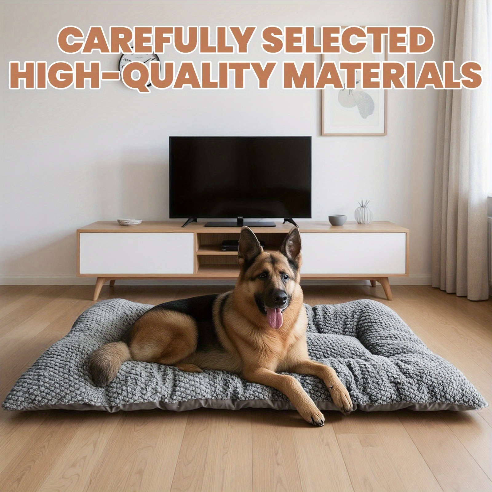 E-shop [Neu aufgerüstet, Plüsch-Haustierbett] Übergroße großes Kuschelbett für Hunde & Katzen | Extra dick superweiches Polyester mit Rückenlehne