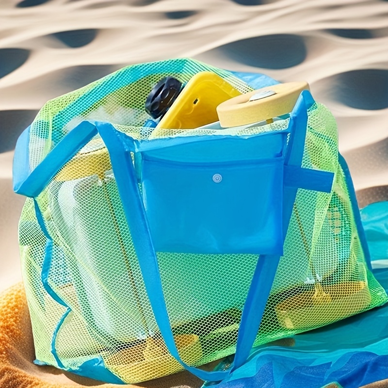 

Large Green Mesh Beach Tote - Foldable, Lightweight & For Toys, Pool, Boat, Picnic &