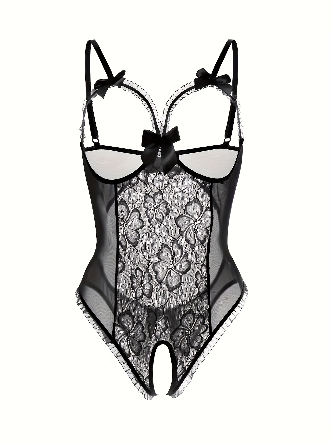  Adore Me, Sexy Lingerie For Women, Sashey Underwire  Bodysuit, Mesh wings and G-string bottom