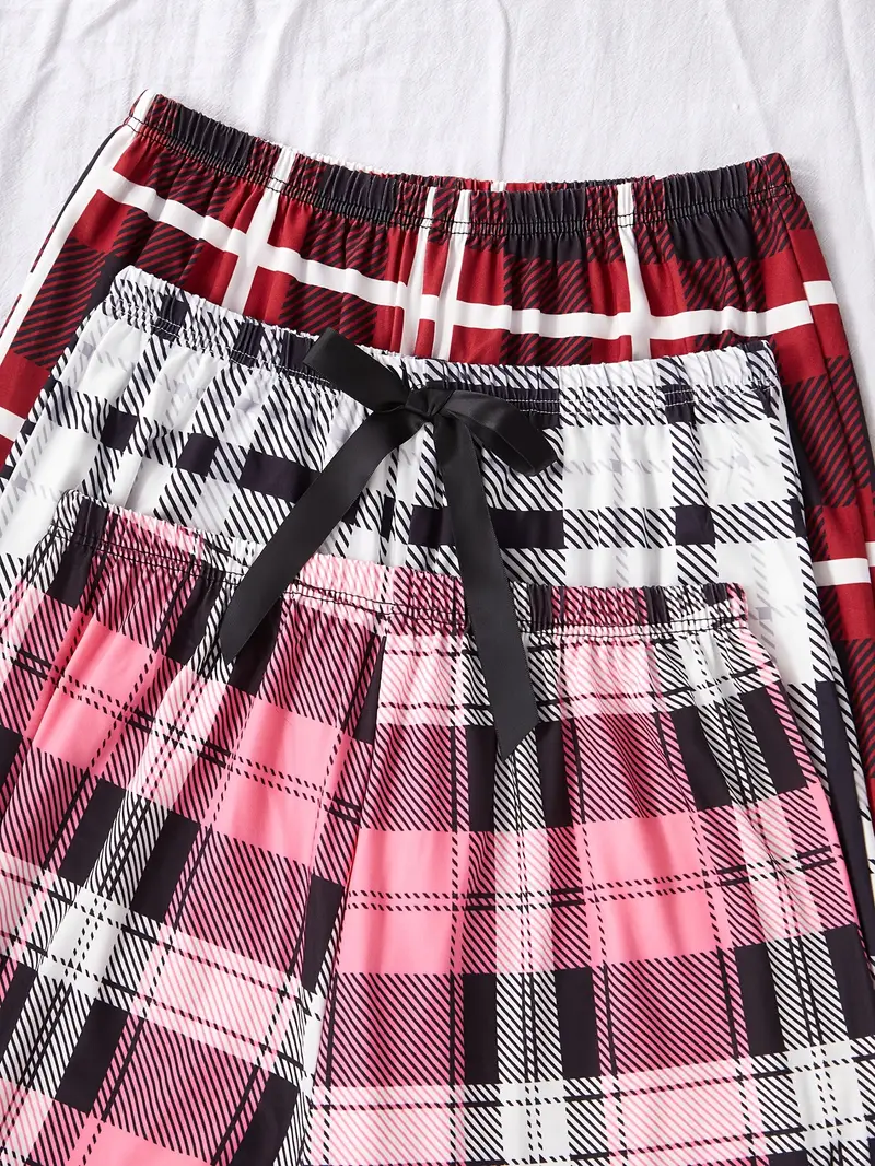 womens piece set wear heart print pockets long sleeve short sleeve top pants pajama set Product details 4