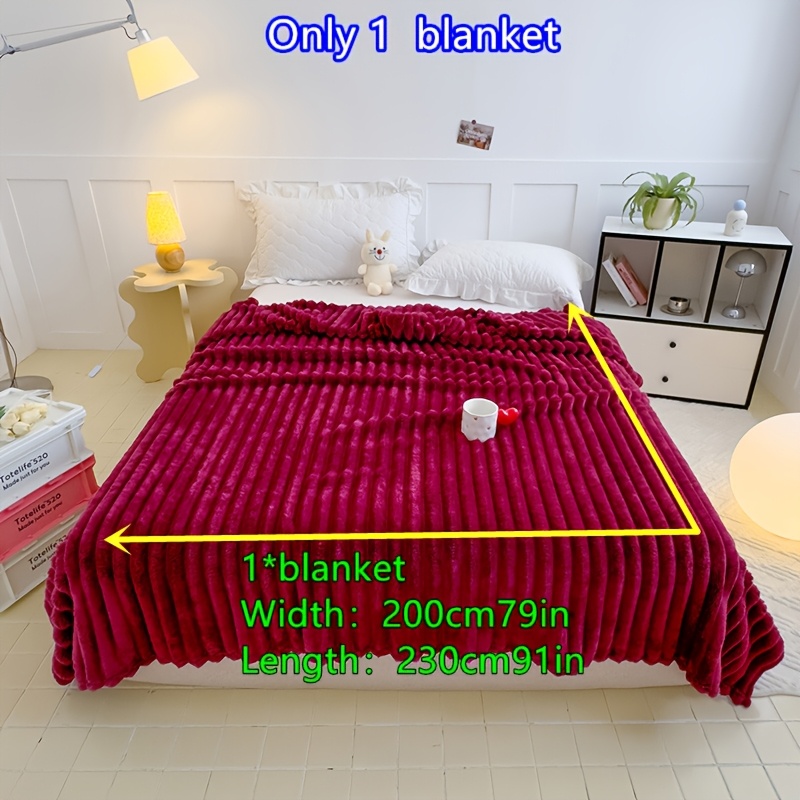 E-shop 1 Stück Plüschdecke - Weiche gebürstete Bettdecke geeignet für Bett, Sofa & Couch - Gemütlich - Wärme, Maschinenwaschbare moderne Bettdecke