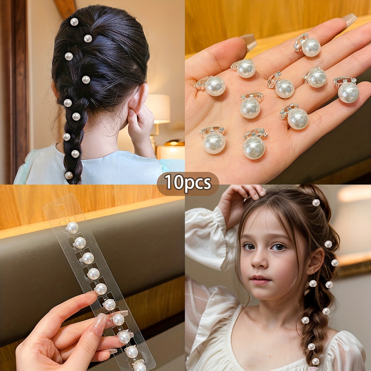 

[10pcs Pearl Hair Clips] 10pcs Elegant Hair Clips, Resin Bead Barrettes For Women, Hair Accessories, Dressy & Casual Hair Jewelry, For , Suitable For 15+