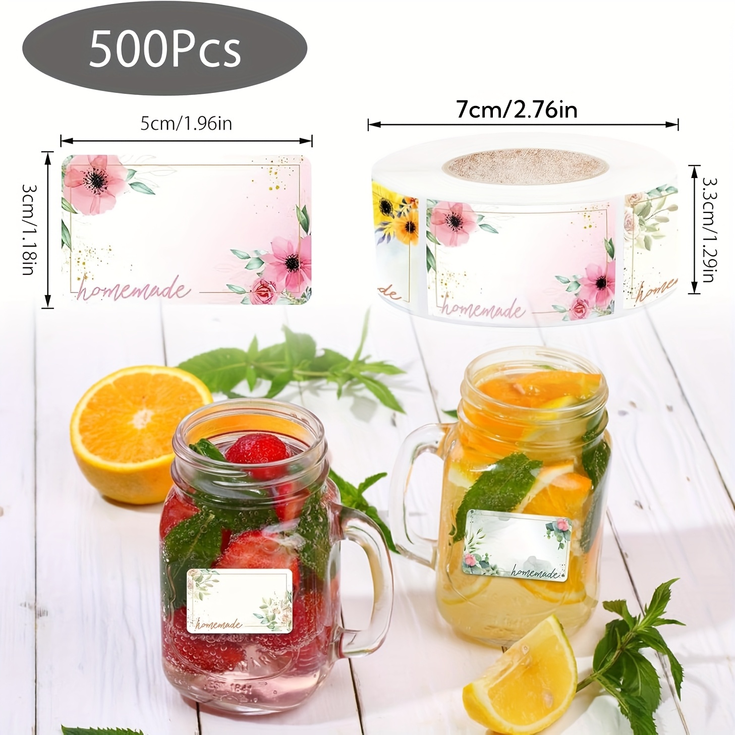 Self-adhesive Stickers For Jam Labeling, 500-pack Of Labels For Jars, Spice Containers, And Bottles, Perfect For Christmas Gifts