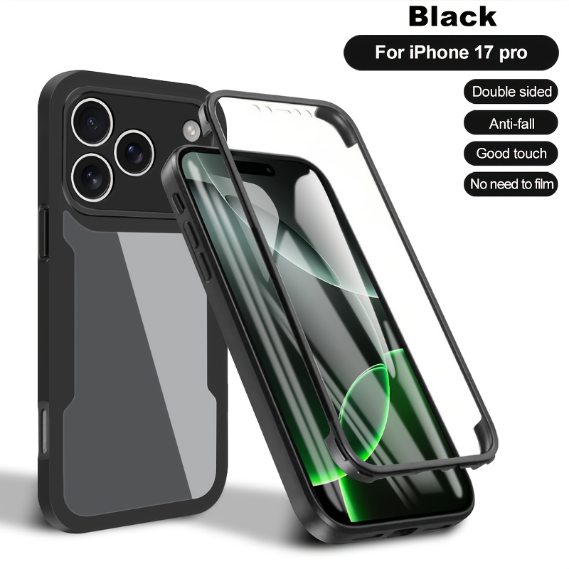 TEMU Phone Case: Suitable For 18 17 Phone Case Film Integrated Phone Protective Case, 17air/17por/17pro Max Full Body Front And Back Transparent