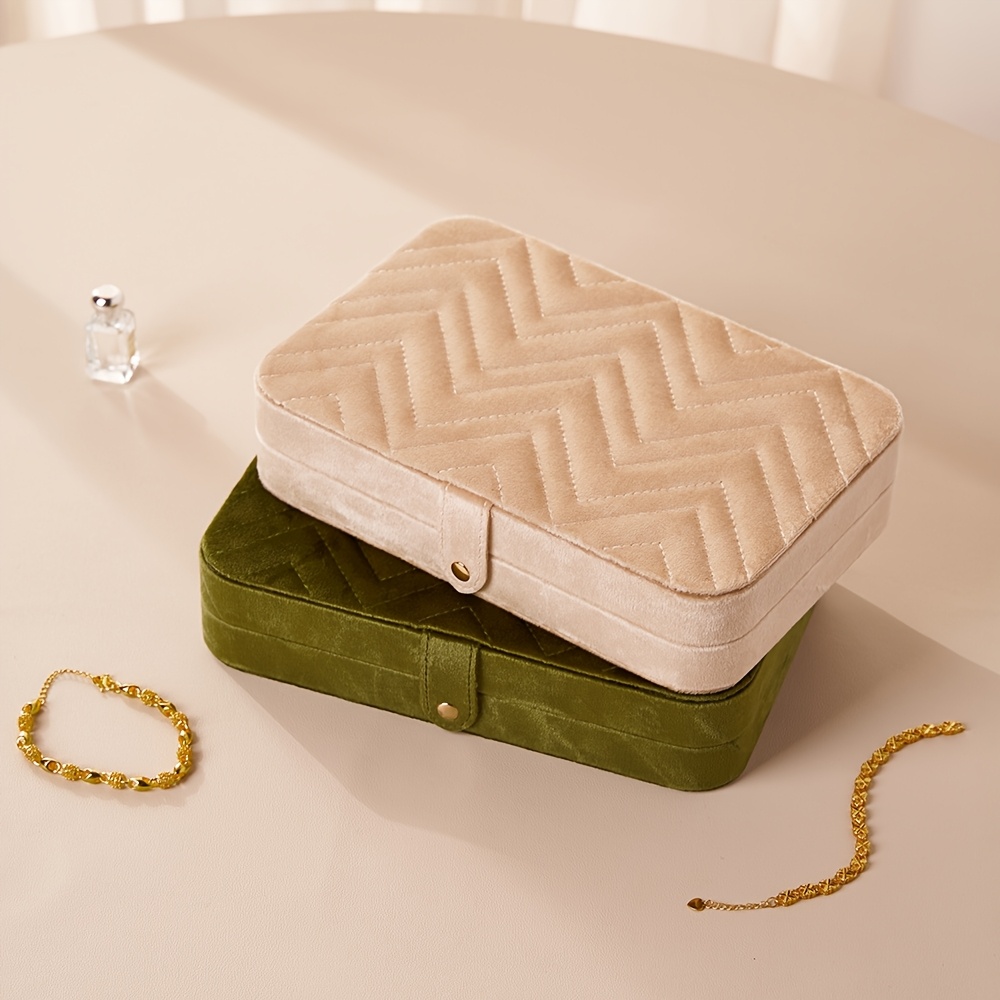 Premium Velvet Jewelry Box, Portable Large-capacity Jewelry Storage, Necklace, Earrings, Rings, Multi-layer Dustproof Storage Box, Exquisite Gift, Very Suitable for Birthday Gifts and Christmas Gifts, Jewelry Boxes
