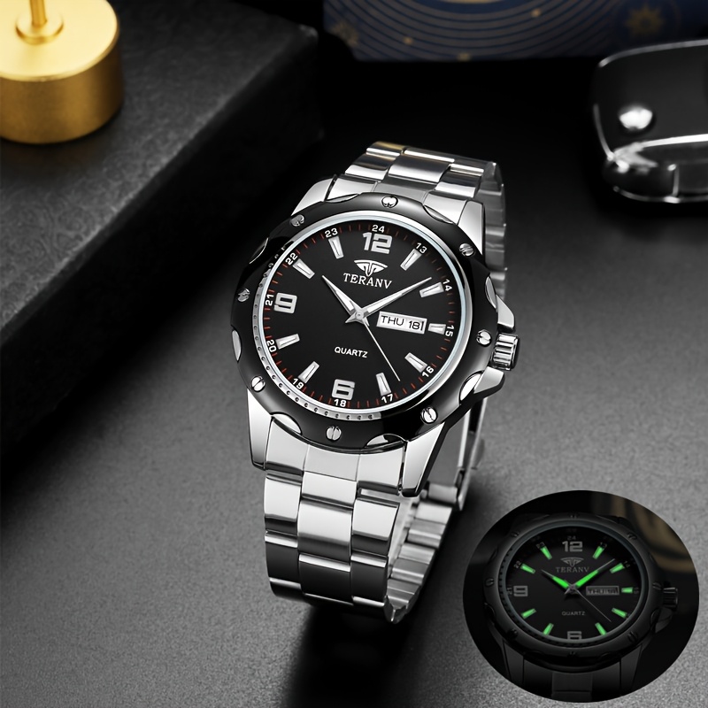 Reloj de Cuarzo para Hombres con Pulsera de Acero Inoxidable Elegante - Imagen 1